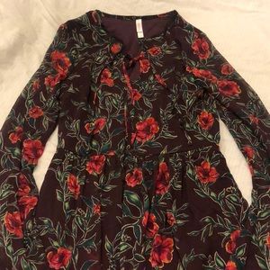 Floral long sleeve dress small